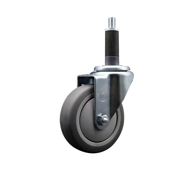 4'' SS Thermoplastic Rubber Wheel Swivel 1'' Expanding Stem Caster